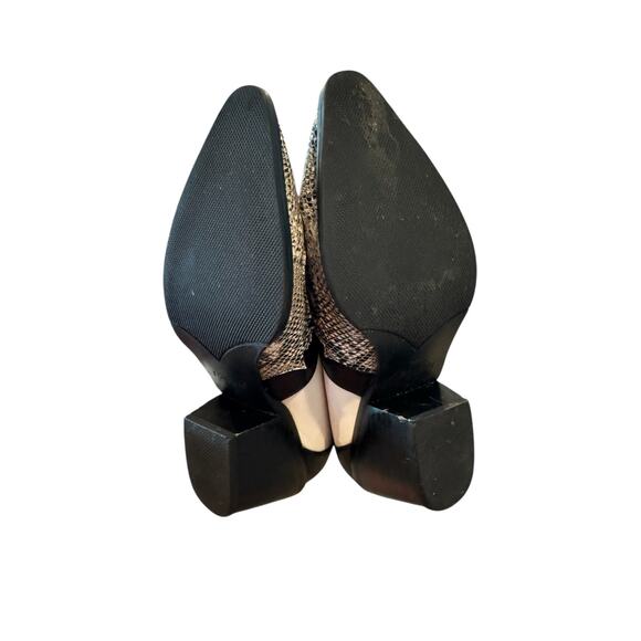 ISNOM Womens Size 6 Black White Snakeskin Western Cowboy Ankle Boots Pointed Toe - Picture 6 of 10